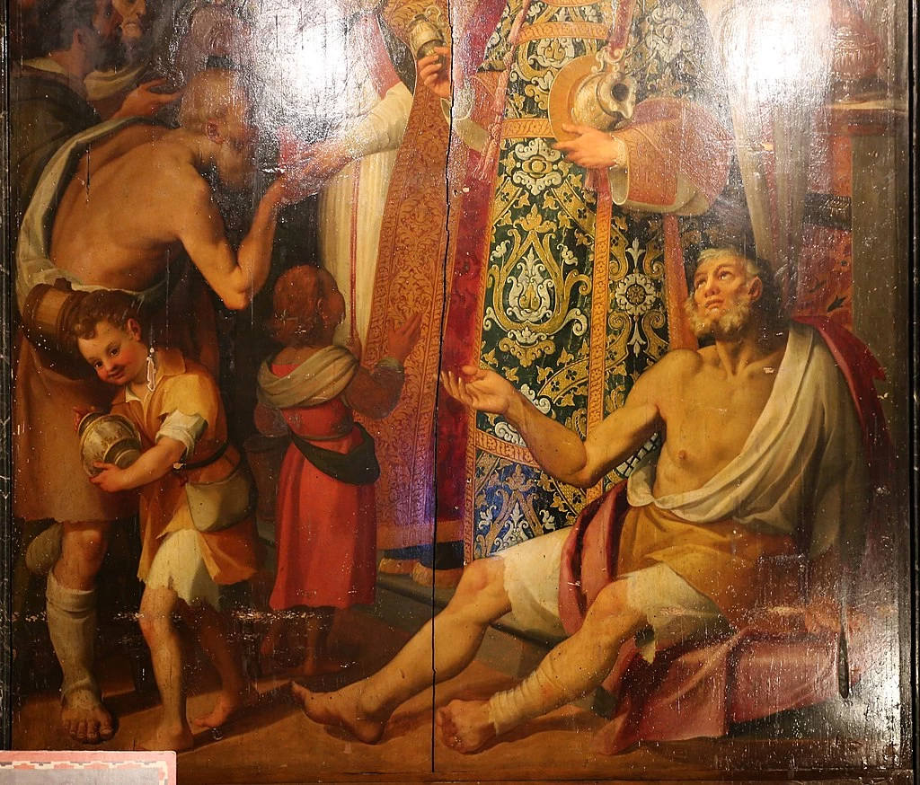 Sant'agostino dona le ricchezze della chiesa ai poveri - dettaglio, Santa Maria dei Ricci, Firenze